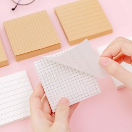 簡約風便條紙 空白橫線網格 便利貼 可黏貼 留言便簽 辦公學生用品 