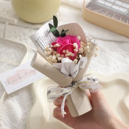 迷你香皂花束 玫瑰 康乃馨 花束 香皂花 情人節 母親節 乾燥花 畢業花束