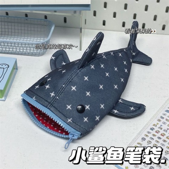 【鯊魚造型】創意異形筆袋 - 高顏值文具收納包