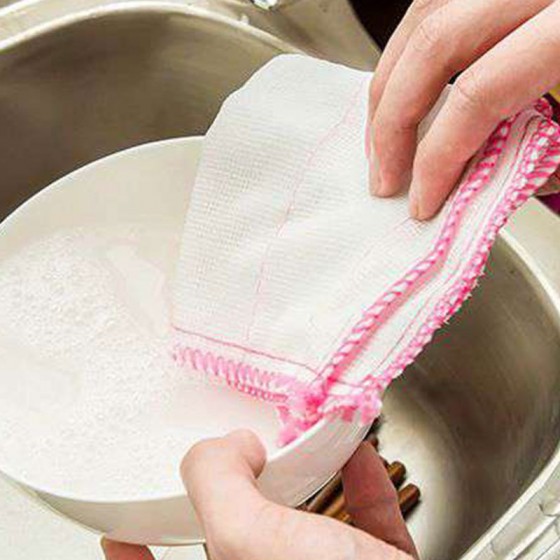 (5入)不沾油純棉抹布 木質纖維洗碗布
