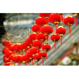 (2包入)植絨小燈籠 喜慶小紅燈籠 春節新年用品節日裝飾品 布置品