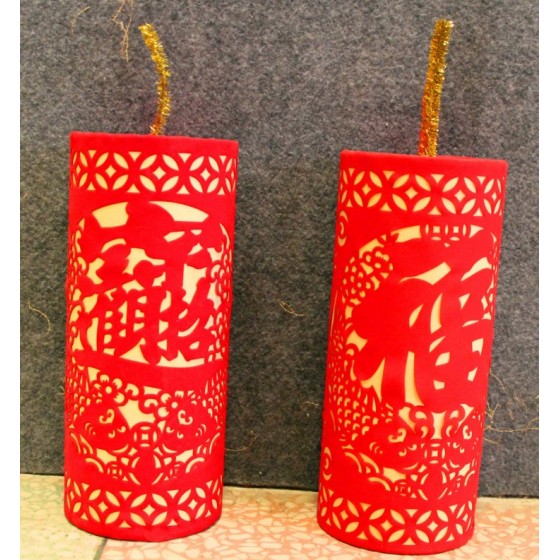春節裝飾 櫥窗擺飾傳統剪紙鞭炮 新年裝飾用品 春節用品批發
