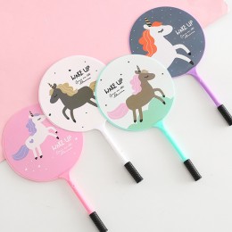 創意獨角獸圖案扇子筆 扇子原子筆 創意文具小學生獎品