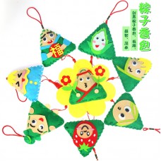 可愛表情香包掛飾 端午節幼兒園DIY材料包 不織布粽子 兒童美勞課創作