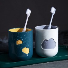 雙色雲朵造型漱口杯 創意家用情侶牙刷杯 居家必備洗漱杯 杯子