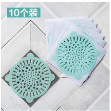 排水口濾網貼紙 創意毛髮防堵塞過濾器 浴室廚房必備過濾貼紙 10片裝