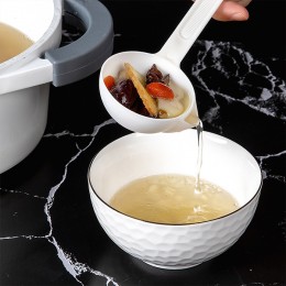 塑膠過濾湯匙 創意長柄分離碎渣湯匙 廚房必備塑膠大湯匙