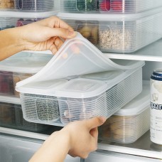 分隔收納保鮮盒 廚房必備蔬果收納盒 瀝水儲物盒 食物冰箱收納盒