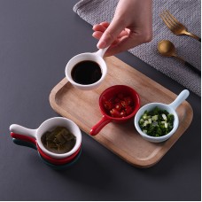 簡約陶瓷把手醬醋碟 火鍋沾醬小碟子 陶瓷手柄調味料碟 小菜碟