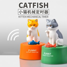 可愛小貓造型計時器 廚房必備定時器 學生考試計時器 創意造型提醒器